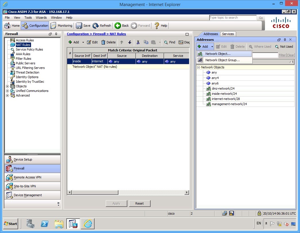Figure 2.8 Cisco ASDM